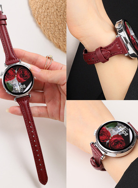 适用于oppo手表表带watchS小蛮腰真皮腕带4Pro/3Pro智能手表x/x2/x2mini女款Sport配件Watch1/2/3/se替换带