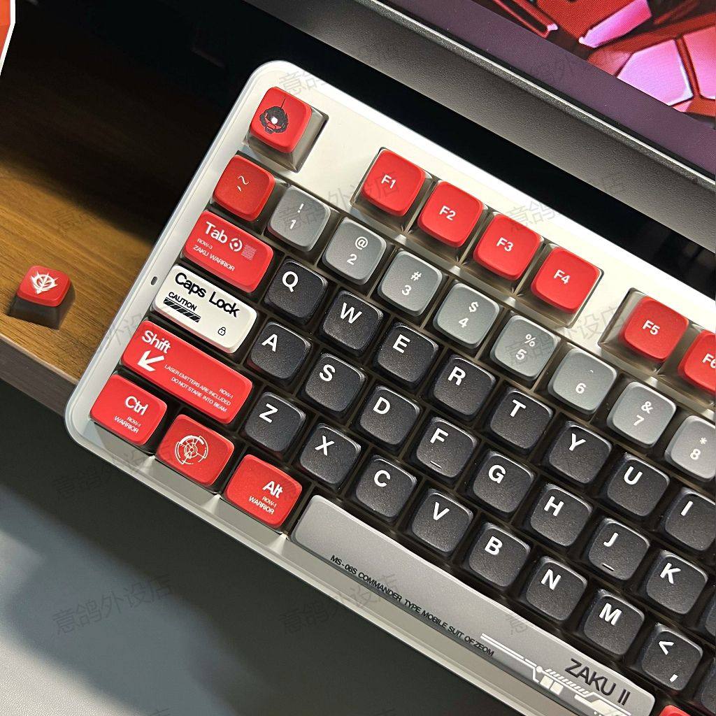 GUNDAM ZAKU ZAKU WARRIOR KEYCAP SIDE PENETRATION FIVE SIDES SUBLIMATION MDA HIGH WOOTING MAGNETIC SHAFT DAREDEVIL RAIN 75