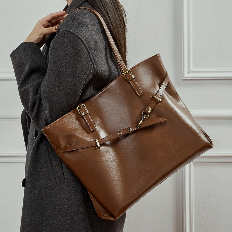 头层植鞣皮大容量托特包休闲百搭腋下包质感洋气单肩包潮,箱包皮具/热销女包/男包,托特包,淘宝优惠券,粉丝福利购,淘宝优惠卷