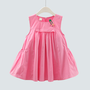 女宝宝夏季背心裙纯棉韩版女童连衣裙夏装薄款无袖公主裙儿童裙子