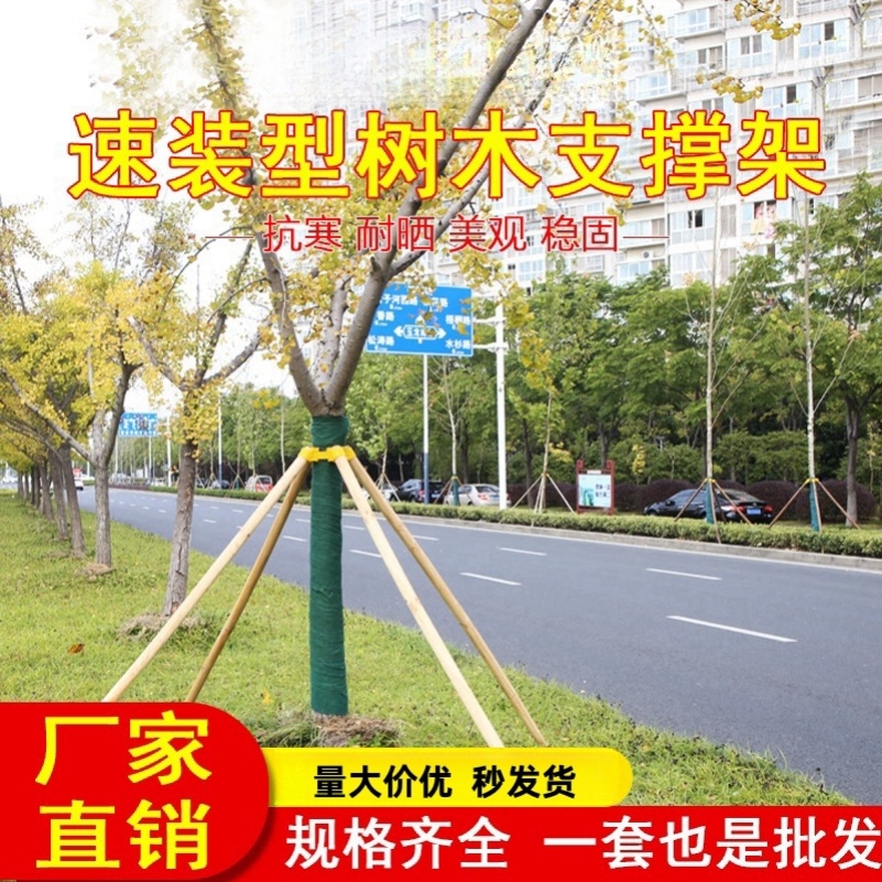 树木支撑架园林支架防风支撑杆小树苗固定大树防倒木棍植树稳定杆
