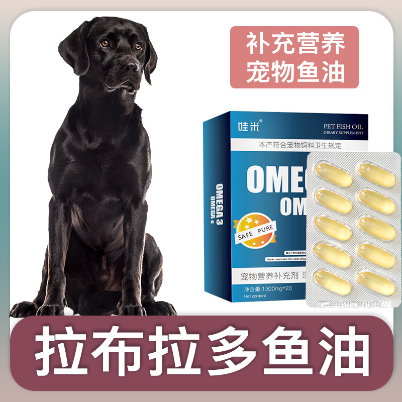 黑拉布拉多深海鱼油软胶囊狗狗卵磷脂成幼犬三文鱼油宠物毛发营养