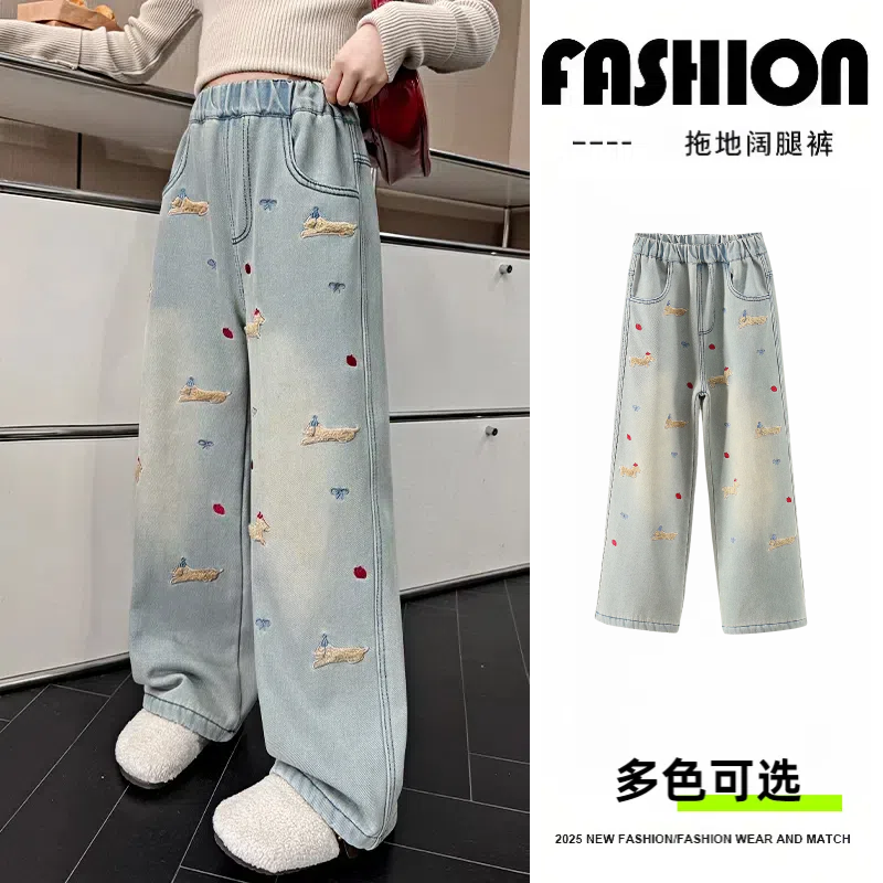 女童春季牛仔裤宽松时髦