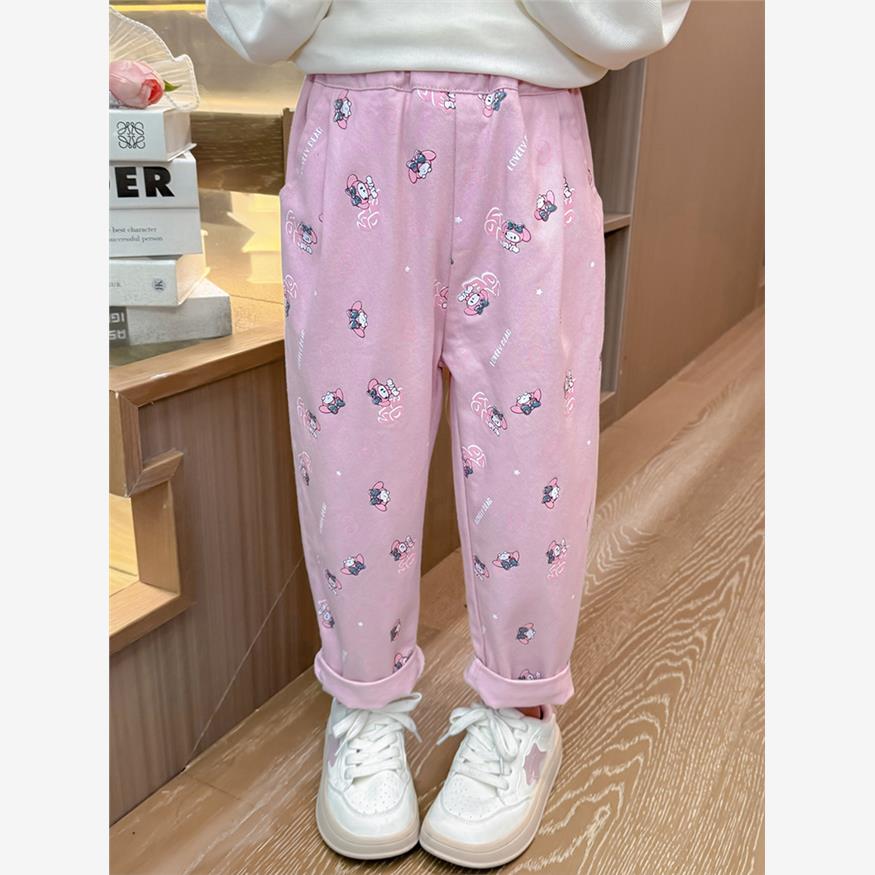 女小童休闲裤春秋款2024新款女宝宝洋气裤子秋装小女孩外穿直筒裤