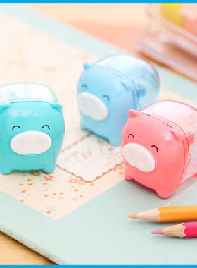 得力0557珍宝猪卷笔刀削笔刀迷你可爱铅笔刀颜色随机3个