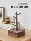 实木挂钥匙架摆件进门入户挂钩玄关放钥匙首饰收纳置物架门口装 饰