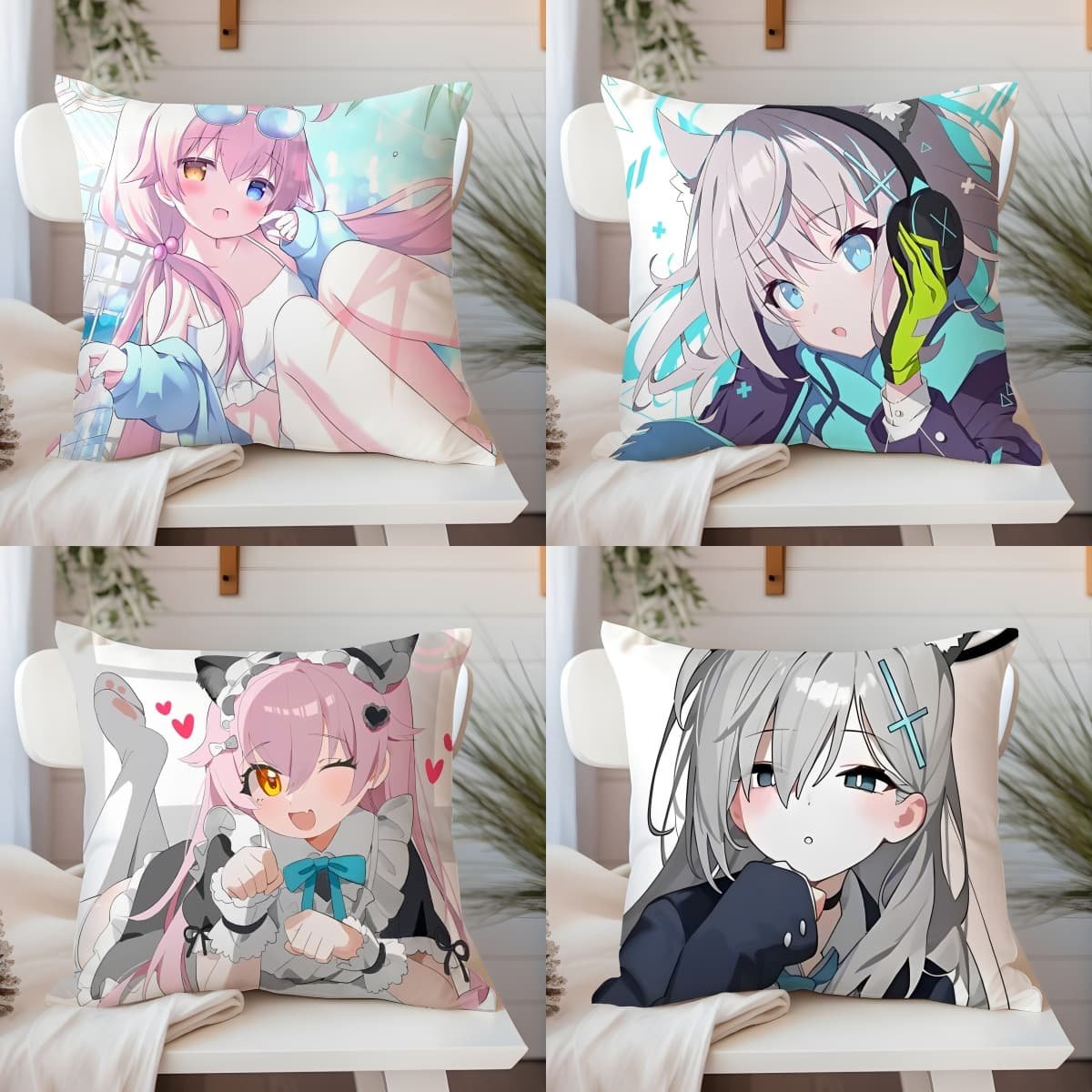 碧蓝档案周边二次元抱枕枕头宿舍白子靠枕靠垫动漫游戏朋友礼物