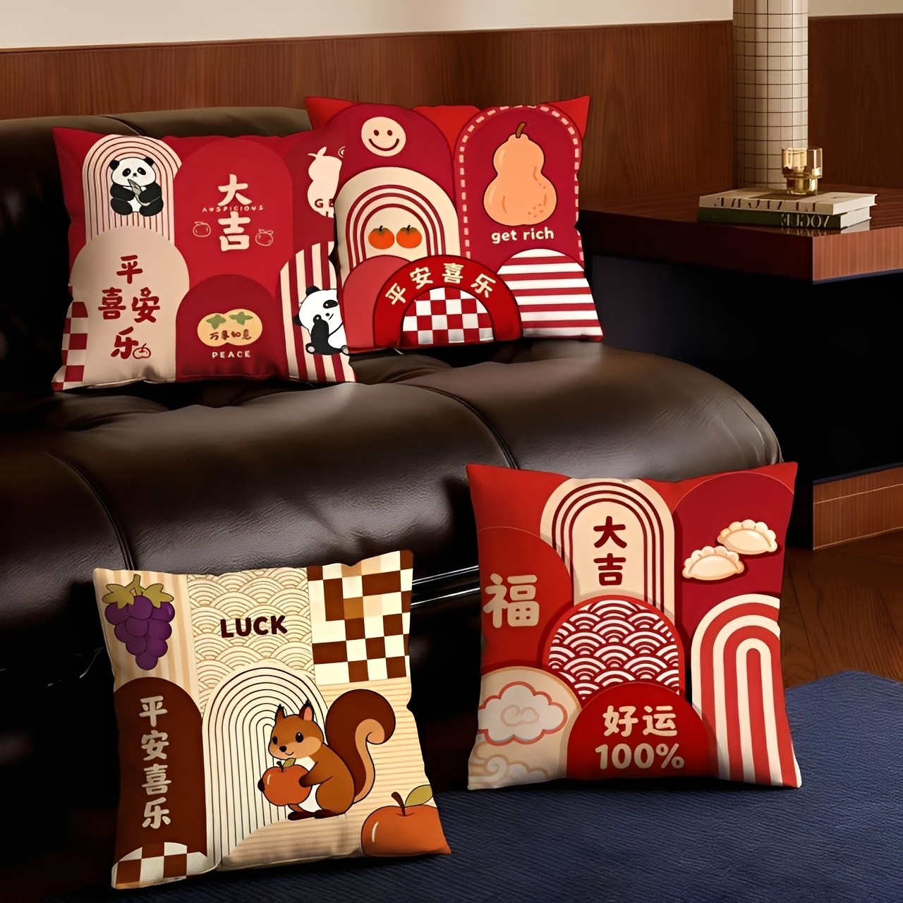 中式福字抱枕红色喜庆靠垫客厅沙发装饰枕套家居用品新年喜庆靠背,居家布艺,靠垫/抱枕,淘宝优惠券,粉丝福利购,淘宝优惠卷