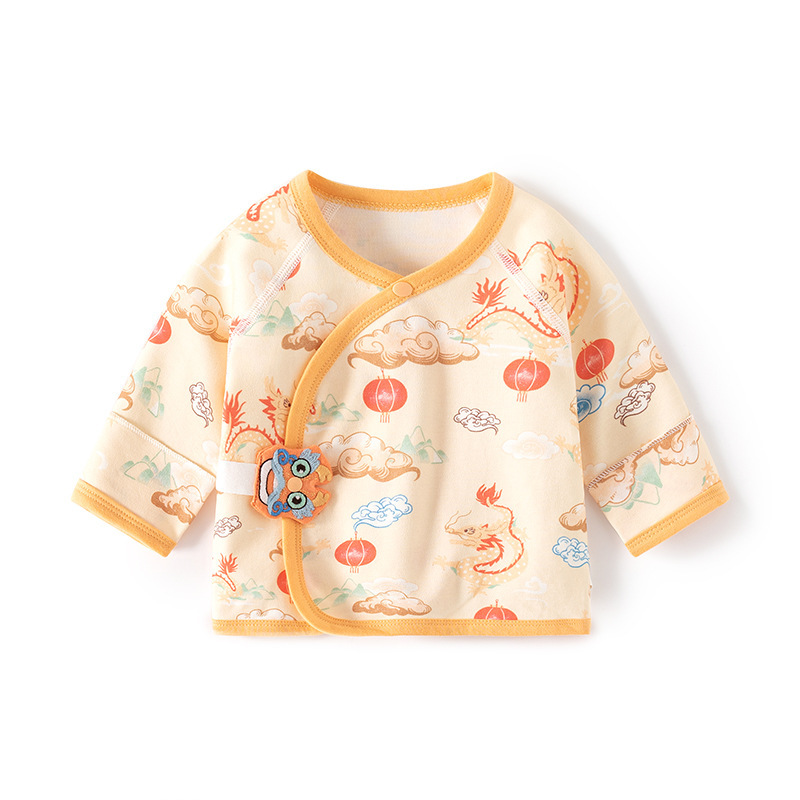 新生儿婴儿半背衣初生宝宝a类无骨纯棉上衣护肚内衣唐装和尚服春