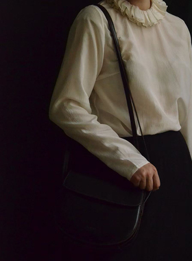 AULDCAT 2025SS 返场！100%桑蚕丝微光泽拉夫领长袖衬衫 真丝上衣