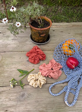 AULDCAT 2024SS 定制小圆点刺绣发圈 真丝发圈 文艺 可爱 清爽