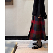 进口面料复古彩格拉毛羊毛半身裙 AULDCAT 2026早春 日系