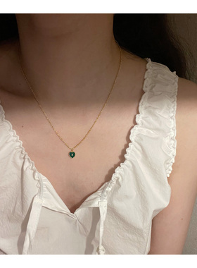 AULDCAT【七夕特别款】925纯银镀24k金爱心锆石 小巧气质耳钉项链