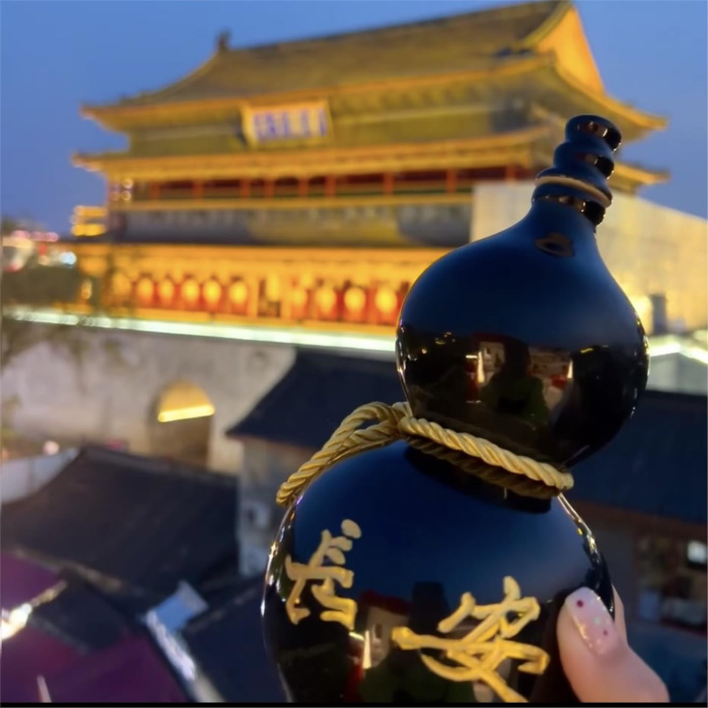 西安文创旅游纪念福禄长安耀州瓷工艺葫芦陶瓷瓶可装水伴手礼顺丰