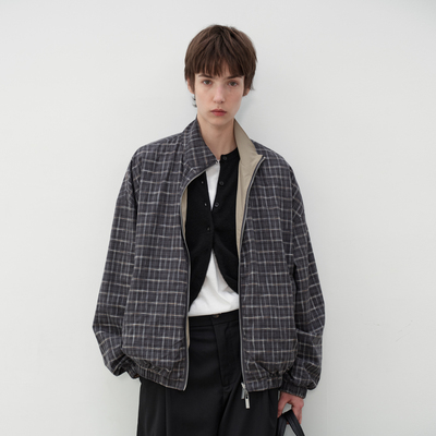 CONTRAFIEND「汉麻混纺」春双面穿立领男休闲宽松老钱风通勤外套