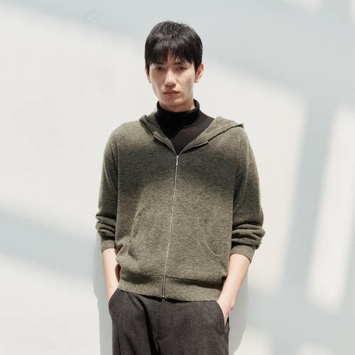 CONTRAFIEND「Q弹」康赛妮羊毛混纺圈圈纱双拉链连帽软糯毛衣外套