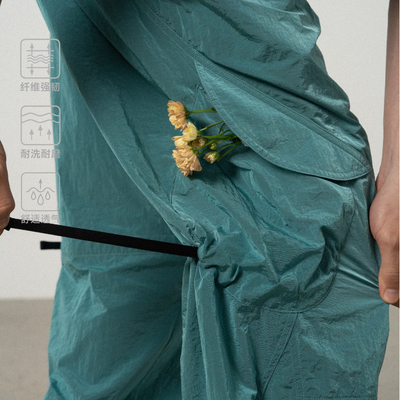 CONTRAFIEND25SS金属尼龙机能长裤男夏户外轻薄速干大口袋工装裤