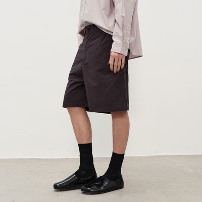 CONTRAFIEND 「自然落色」有机棉酵洗石墨水洗休闲裤宽松休闲短裤