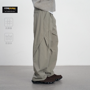 CONTRAFIEND秋冬CORDURA® 抗撕裂耐磨褶位宽松结构休闲直筒长裤