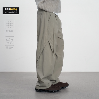 CONTRAFIEND秋冬CORDURA® 抗撕裂耐磨褶位宽松结构休闲直筒长裤