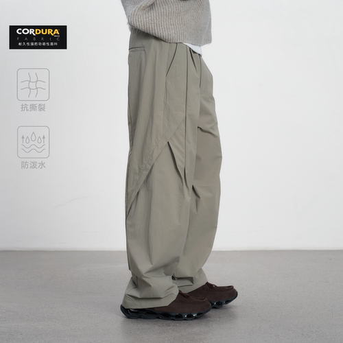CONTRAFIEND春夏CORDURA® 抗撕裂耐磨褶位宽松结构休闲直筒长裤
