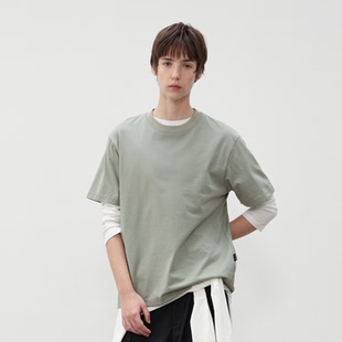 CONTRAFIEND夏凉感纯色圆领coolmax短袖 透气polygiene抗菌打底T恤