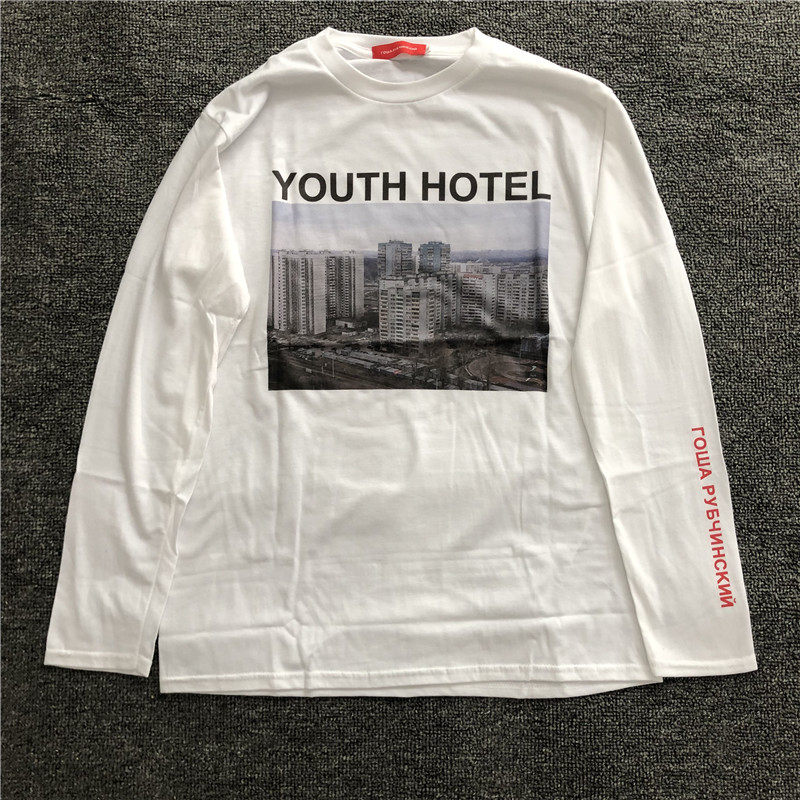 thumbnail for Gosha building long sleeve youth hotel Russian long sleeve 032c HD digital printing loose tide brand