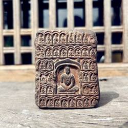 山西文创云冈石窟二号残佛砖雕摆件复古仿古佛像文房镇纸礼品盖置
