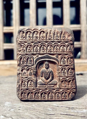 山西文创云冈石窟二号残佛砖雕摆件复古仿古佛像文房镇纸礼品盖置