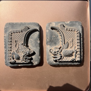 山西大同华严寺文创礼品鸱吻套装非遗砖雕冰箱贴一对装旅游纪念品