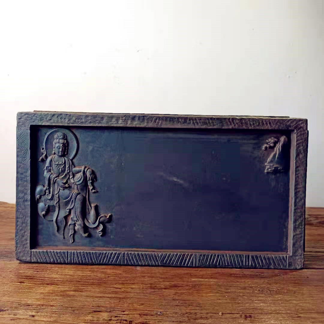 中式复古秦砖汉砖金砖雕刻禅意观音佛像观自在厚德载物壶承干泡台