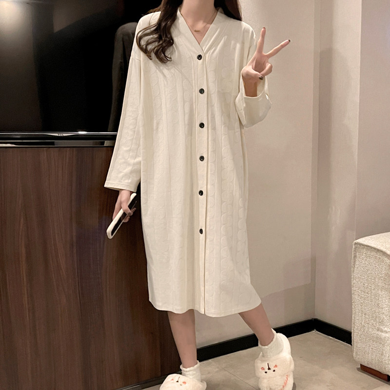 春秋长袖睡裙女甜美可爱公主风纯棉睡衣夏季宽松休闲可外穿家居服