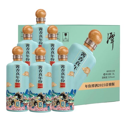年份潭酒2023青骏版整箱6瓶2023年酿造2026年灌装坤沙酱香53度