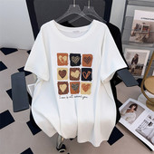 女装 加大版 显瘦宽松夏季 七月原创特大码 上衣短袖 T恤女200斤