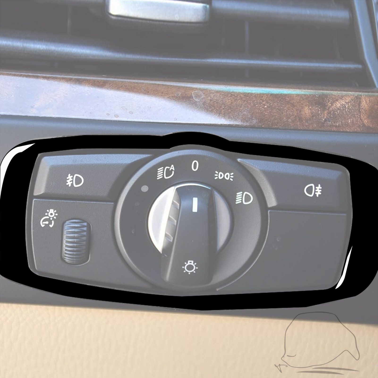 适用08-13宝马X5X6E70 E71 E60大灯开关框钢琴黑汽车内饰改装装饰