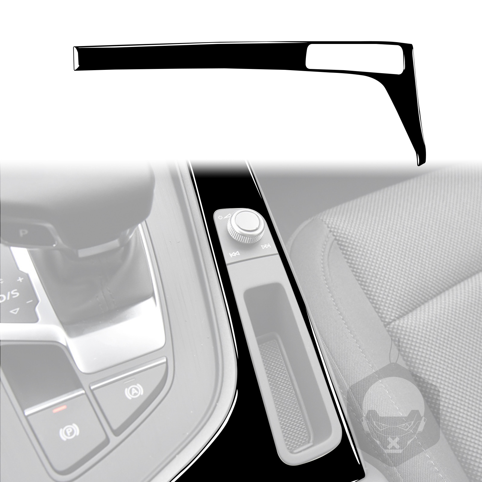 适用17-19奥迪新A4La4b9排档侧挡面板钢琴黑亮黑汽车内饰改装装饰