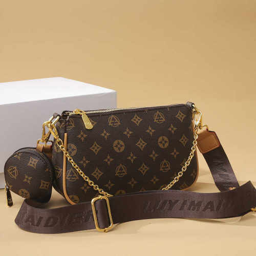 经典二合一老花单肩斜挎链条包