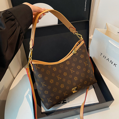 复古老花托特包包女式2025新款夏季高级感百搭大容量单肩斜挎大包