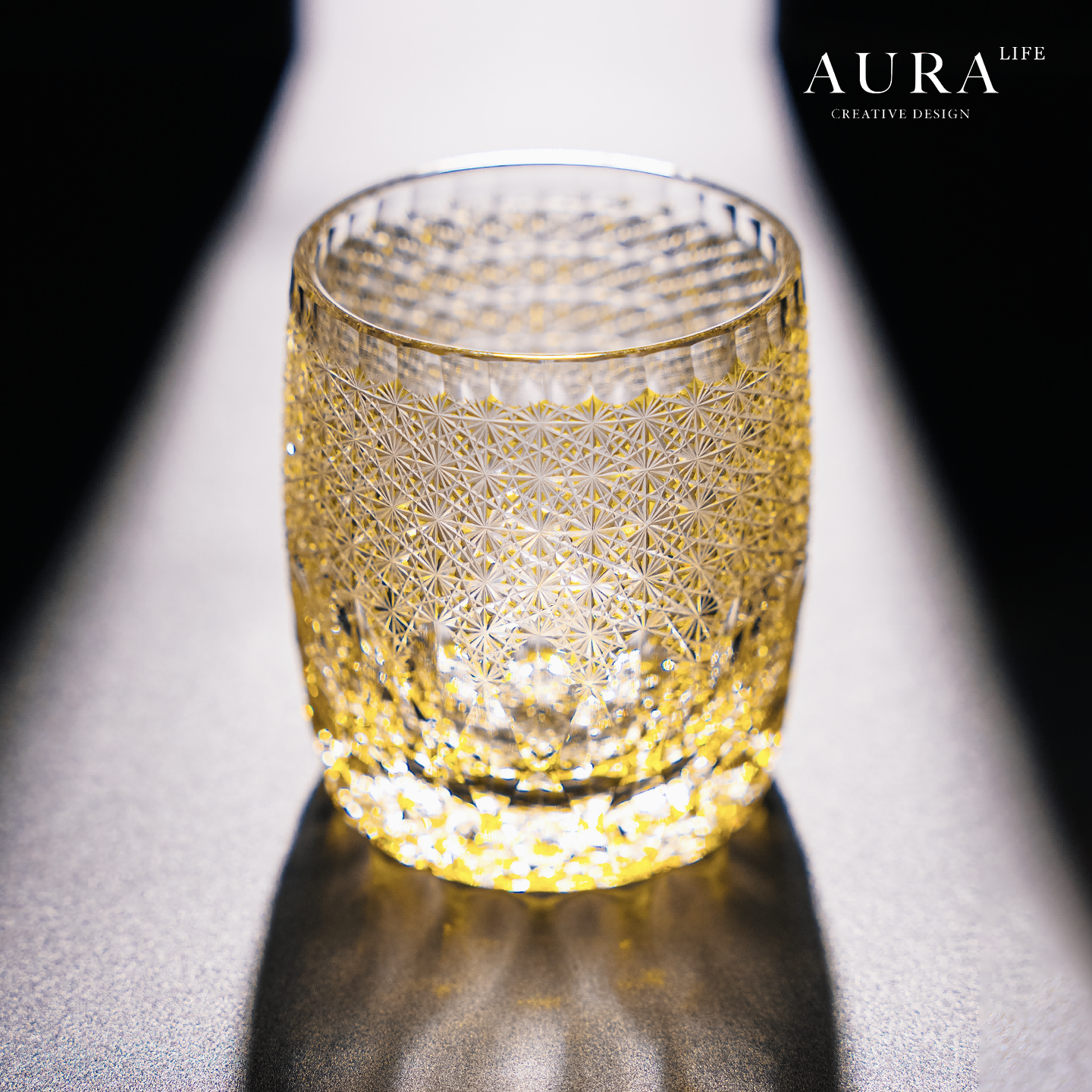 AURA'S森罗万象户切子手工雕花高档洋酒杯威士忌酒杯水晶玻璃送礼