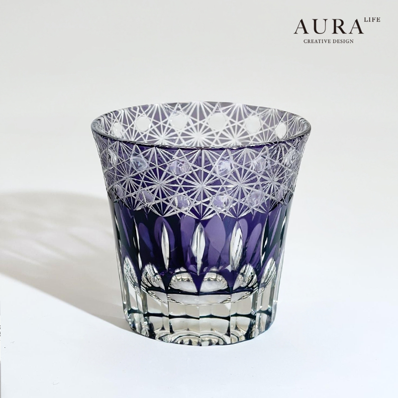 AURA'S紫罗兰江户切子水晶玻璃杯