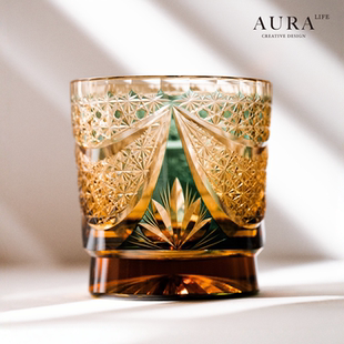 AURA 江户切子璀璨星河水晶玻璃杯威士忌酒杯礼物杯 S大师收藏款