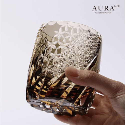 AURA'S风花雪月江户切子威士忌杯