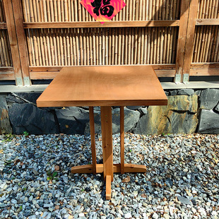 木马人实木多层板复古方桌阳台休闲桌椅组合茶几茶桌圆桌