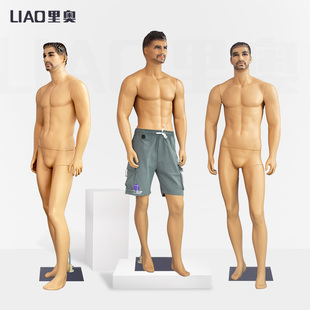 新款男模特全身仿真肤色塑料大码肌肉模特道具服装店橱窗展示人台