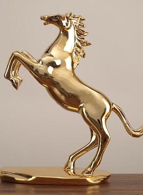 办公室高档轻奢桌面装饰书房书柜工艺品摆件搬迁马到成功开业礼品