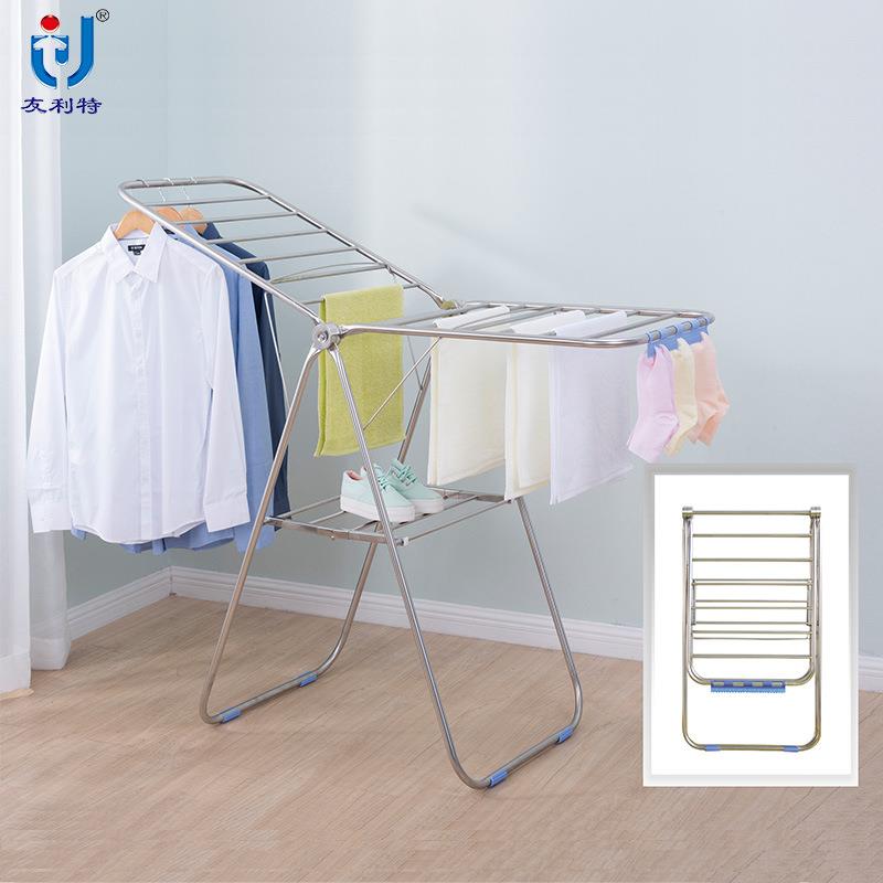 免安装不锈钢晾衣架 落地折叠晒被架 毛巾架防锈多用途