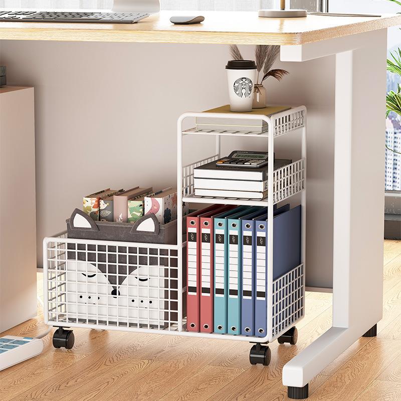 多功能收纳架客厅卧室书架工位办公室文件筐教室宿舍可移动置物架