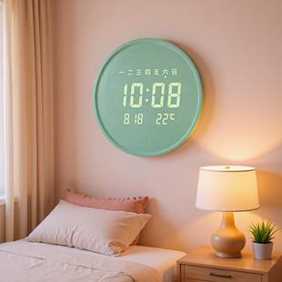 创意时尚家用电子挂钟轻奢客厅高级感时钟挂墙免打孔装饰钟表摆件