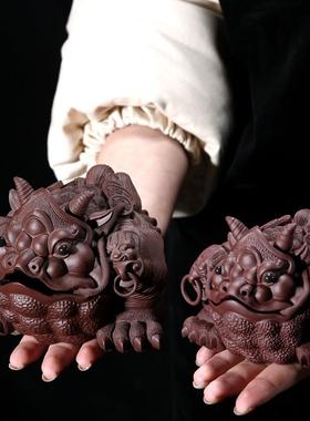 牛蟾金蟾紫砂茶宠可养茶具茶桌小摆件31142