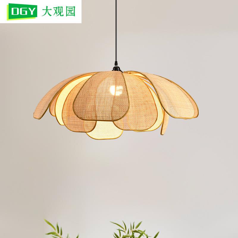 餐厅吊灯日式复古侘寂风花瓣卧室灯房间灯法式艺术吧台饭厅灯194L